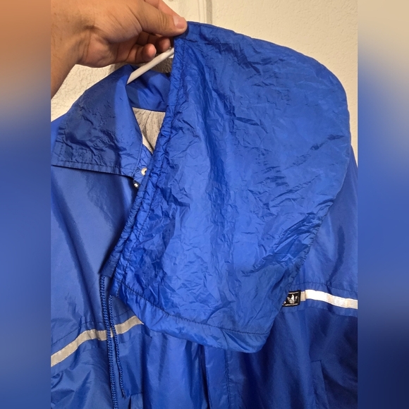 Vtg Adidas USA Made Blue Reflective Nylon Running Jacket Sz M Goretex? Rain - Picture 9 of 9